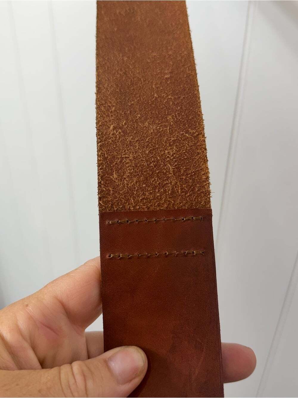 Genuine Leather Double O-Ring Waist Belt Cognac Brown Fits Up to 31” - Picture 8 of 11